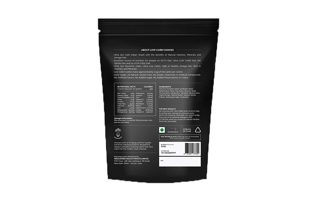 Unsnack Low-Carb Cookies    Pack  500 grams